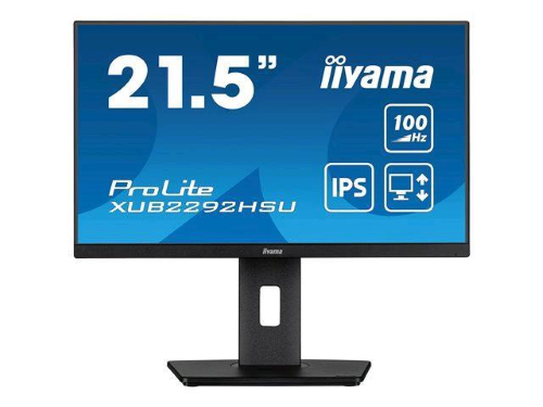 IIYAMA PROLITE XUB2292HSU-B6 21.5" LED FULL HD IPS 16:9 250 CD/mq CONTRASTO 1000:1 0.4ms 100Hz FREESYNC ALTOPARLANTI RUOTABILE IN VERTICALE HUB USB - 1 x HDMI 1 x DISPLAYPORT NERO